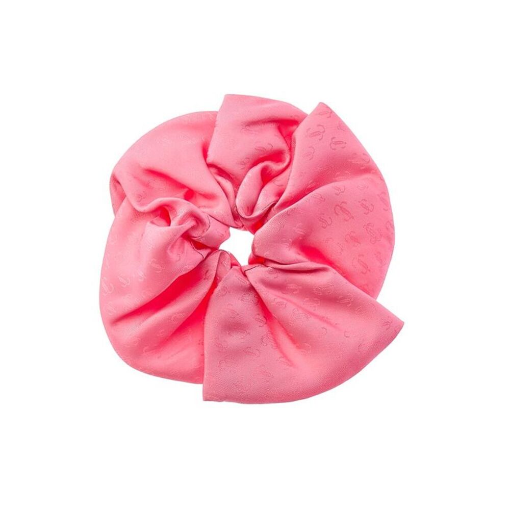 Jimmy Choo Logo Silk Scrunchie, Pink